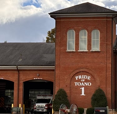 Toano Fire Station in Toano, VA, serving the community where The King’s Garden provides landscape design and build