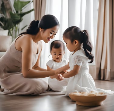 Domestic maid providing child care in Singapore