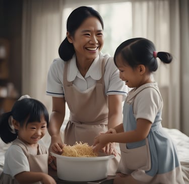 Domestic maid providing child care in Singapore