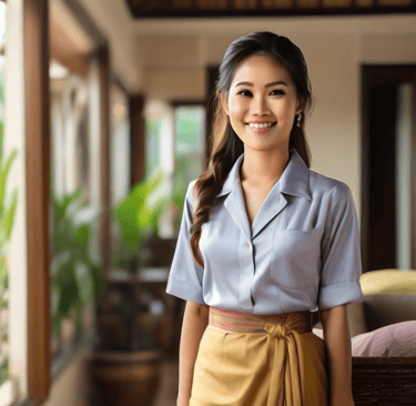 Domestic maid cleaning and doing household chores in modern home in Singapore