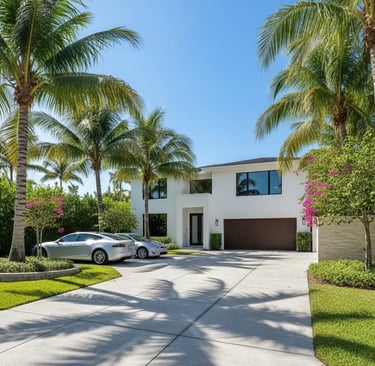 a house in Hollywood, FL with a large driveway