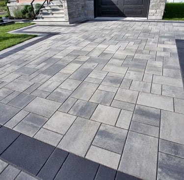 a brick paver driveway