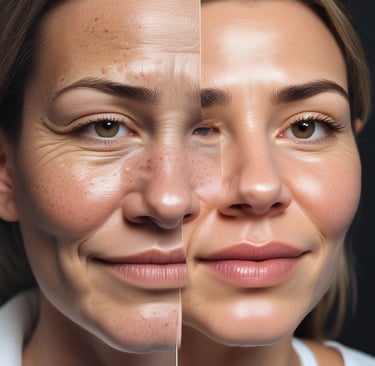 A collection of skincare products displayed on a clean countertop.