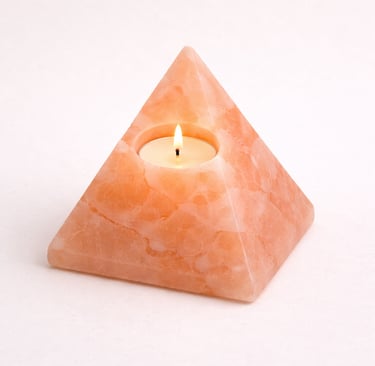Pyramid Himalayan salt candle holder crystal glow lighting décor