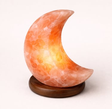 Moon shape Himalayan salt lamp crescent décor lighting