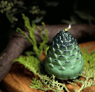 bougie naturelle en pin, odeur de la forêt