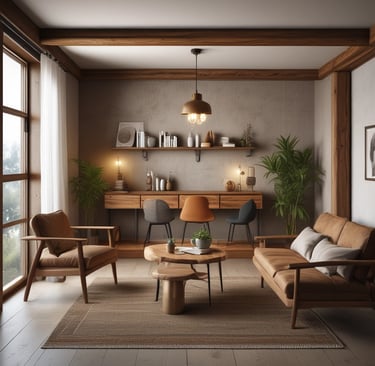 A stylish living room with contemporary furniture.