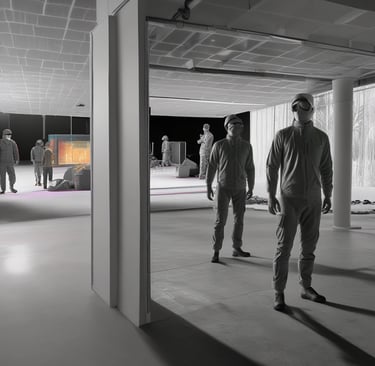 A high-tech CCTV camera monitoring a secure area.