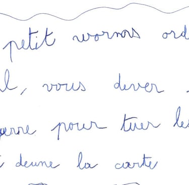 écriture d'un garçon de 8 ans après la graphothérapie