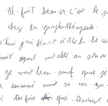 écriture d'une lycéenne de terminale avant la graphothérapie