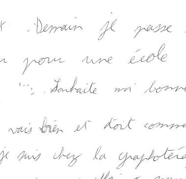 écriture d'une lycéenne de terminale après la graphothérapie