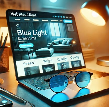 a laptop computer screen with a pair of sunglasses and a cell phone