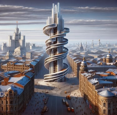 a spiral - shaped building with a spiral - shaped spiral - like structure
