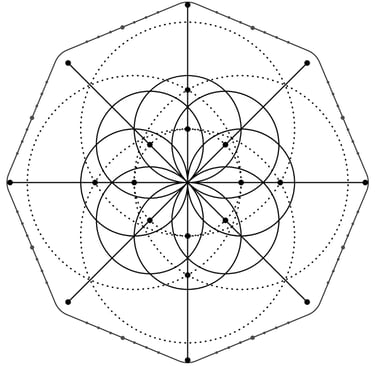 a geometrical design of a flower with a geometric design