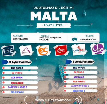 Malta Dil Okulu Fiyatları