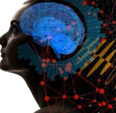 a woman with a brain scan