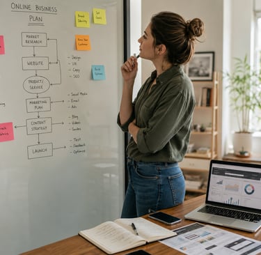 Una fase di pianificazione strategica per costruire un business online più ordinato: ricerca, sito, 