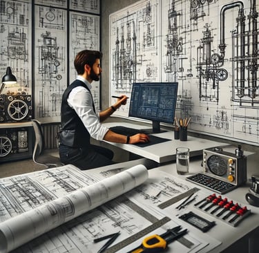 a man sitting at a desk with a computer monitor and a laptop