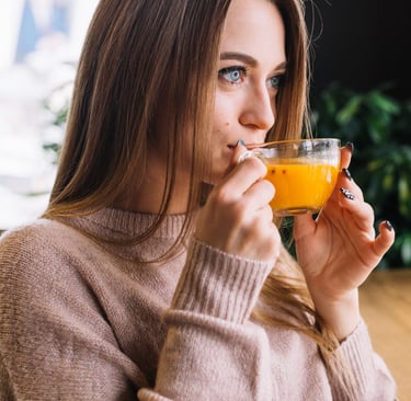 Lady having detox tea