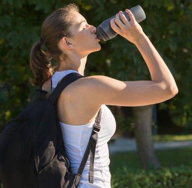 woman drinking water