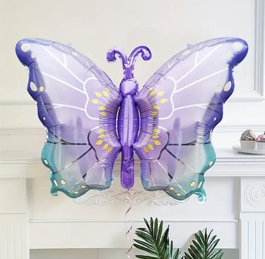 Violetinis drugelio formos balionas