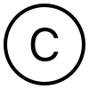 un C noir dans un cercle noir