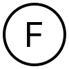 un F noir dans un cercle noir