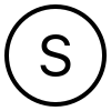 un S noir dans un cercle noir