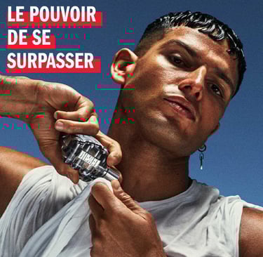 visage homme avec parfum