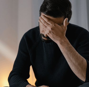Man feeling stressed due to erectile dysfunction