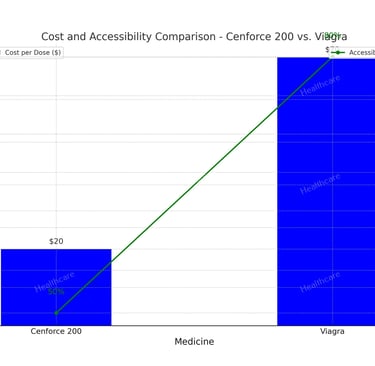 A graph of cost and accessibility of Cenforce Vs Viagra