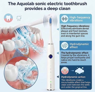 Aquolab sonic toothbrush for cleaning dental implants
