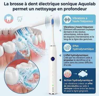 Brosse à dent électrique sonique Aquolab pour la gingivite