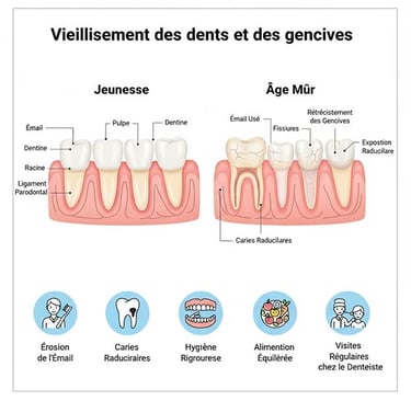Infographie sur le vieillissement des dents et des gencives hygiene-precision.com