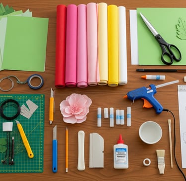 tools used to make paper flowers