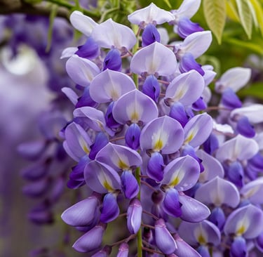 wisteria flowers close up