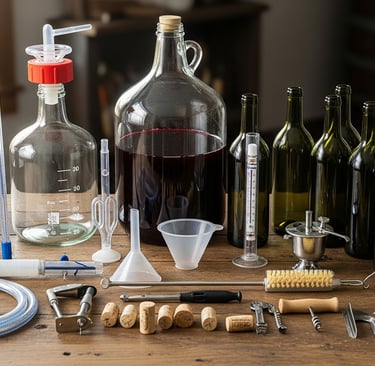 tools used to make homemade wine