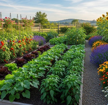 beautiful garden with vegetables