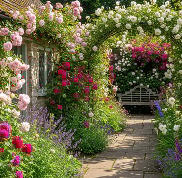 beautiful classic flowers in garden