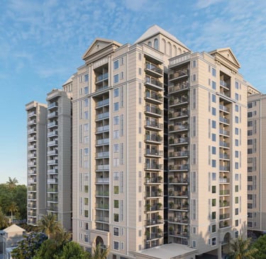 a tall building with a lot of windows and a lot of windows