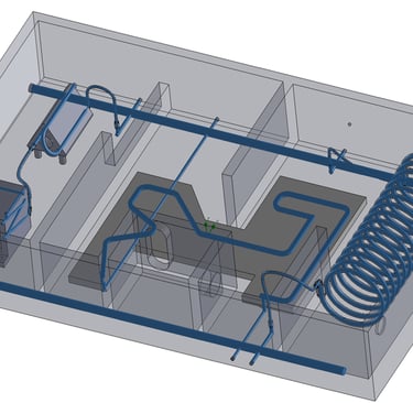 Water Cooled Module and Cooling Water Domain (in Blue)