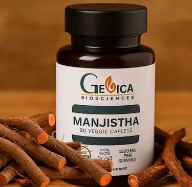 GeVica Manjistha 1500mg veggie caplets – herbal supplement for detox and skin health