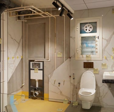 SOBHA Construction Quality —Bathroom Waterproofing – “Two layers of acrylic protection, zero leaks.”