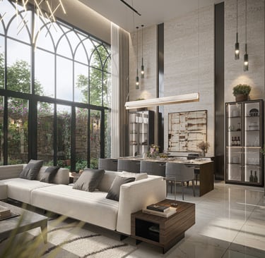 Sobha Crystal Meadows Double Height Ceiling Living Room interiors