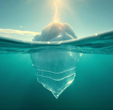 Das Bewusstsein als Eisberg:   Klarheit an der Spitze, Tiefe mit hypnotischen Frequenzen