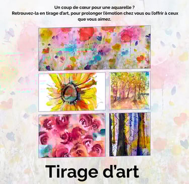 tirages art impression print reproduction aquarelle à offrir cadeau à encadrer