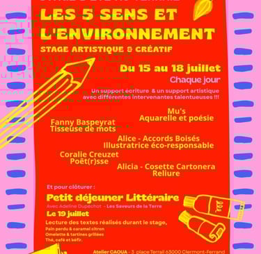 stage aquarelle et mots Que faire à Clermont Ferrand
