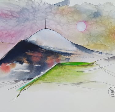 aquarelle originale puy de dome