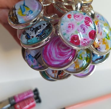 porte clés artistiques aquarelle cadeau