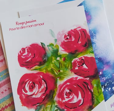 cartes artistiques et poetiques correspondance aquarelle cadeau deco